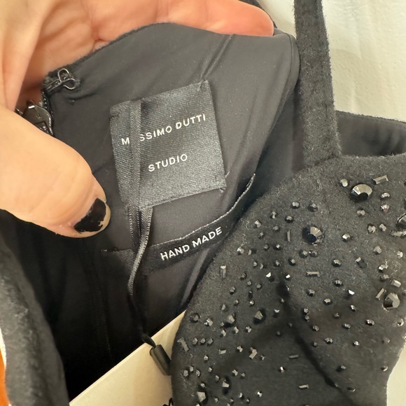 *NEW* MASSIMO DUTTI BEADED WOOL MINI DRESS - Picture 11 of 14